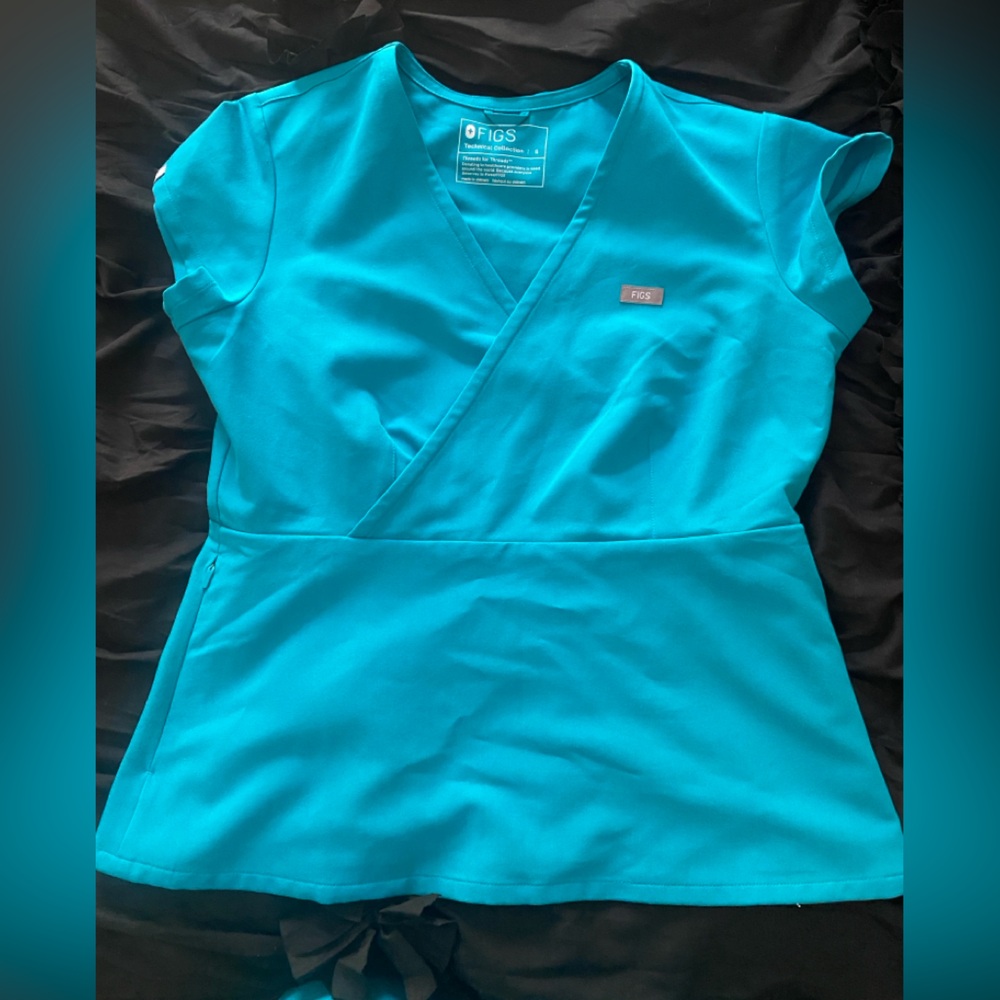 Figs Teal Medical Scrub Top